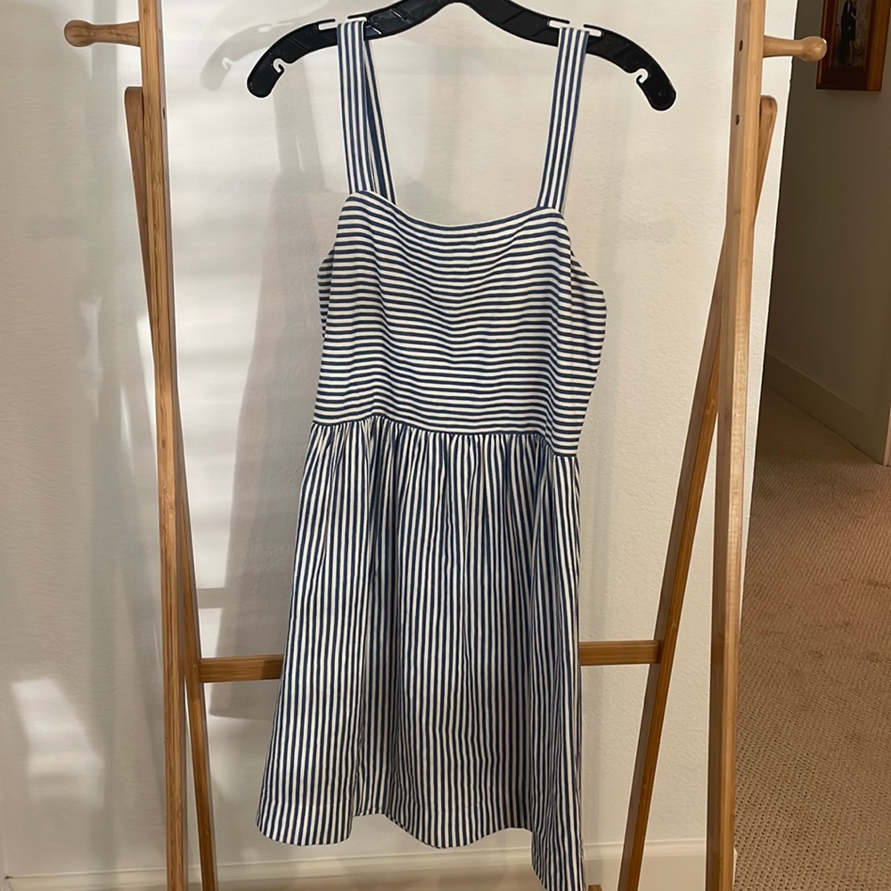 Loft. Size XS. Blue and white stripe sundress